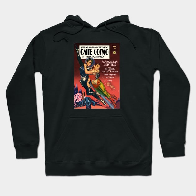 Caite Cosmo, Pulp Sci-fi Space Hero Hoodie by GeekDen
